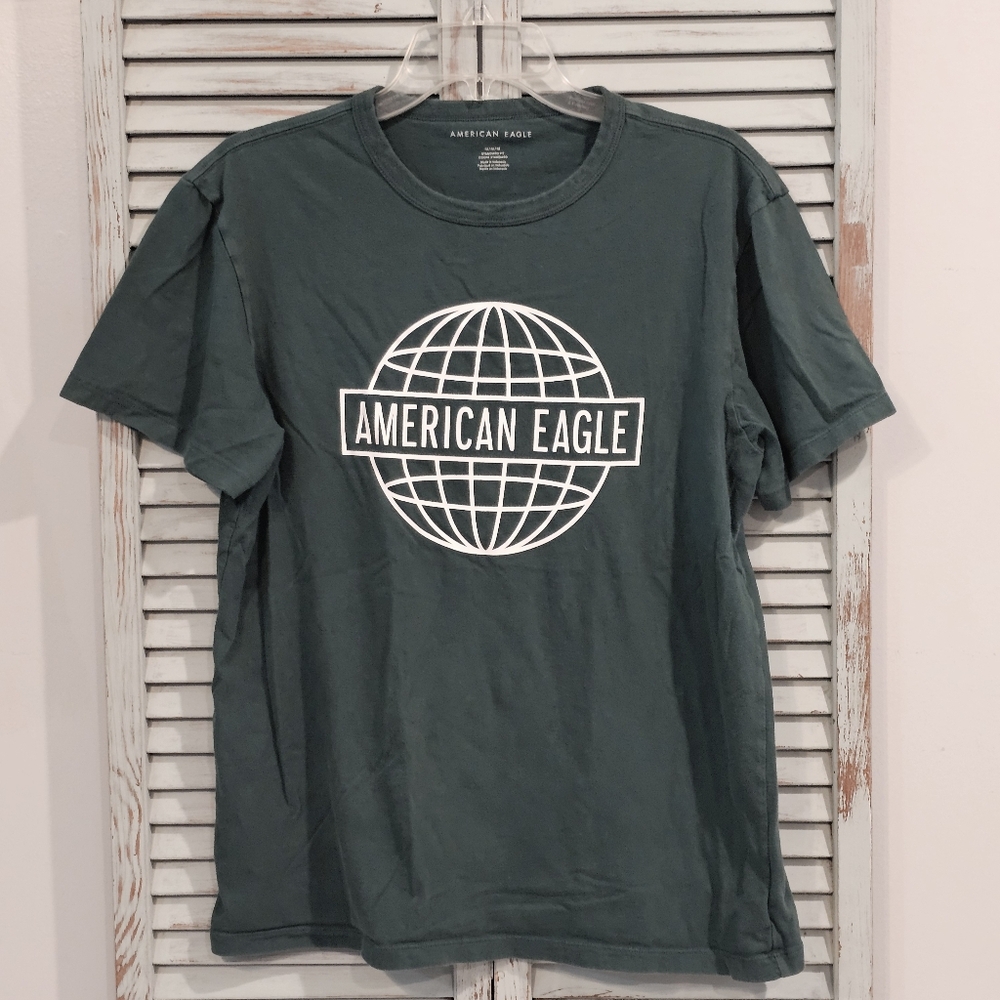 VINTAGE AMERICAN EAGLE ORIGINAL GRAPHIC T SHIRT Green M Standard Fit Streetwear